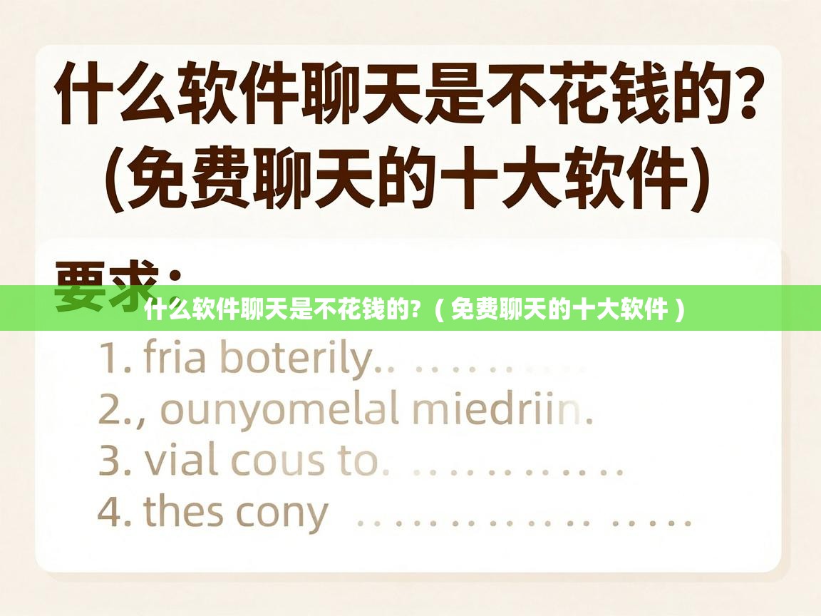 什么软件聊天是不花钱的?  ( 免费聊天的十大软件 )