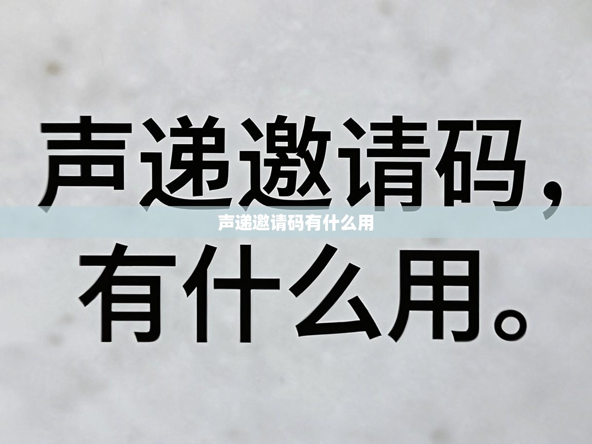  声递邀请码有什么用 