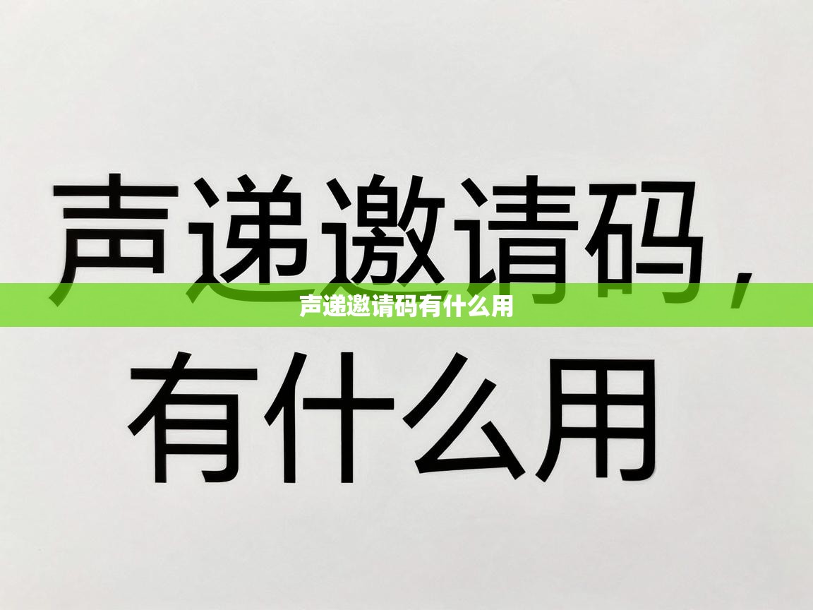  声递邀请码有什么用 