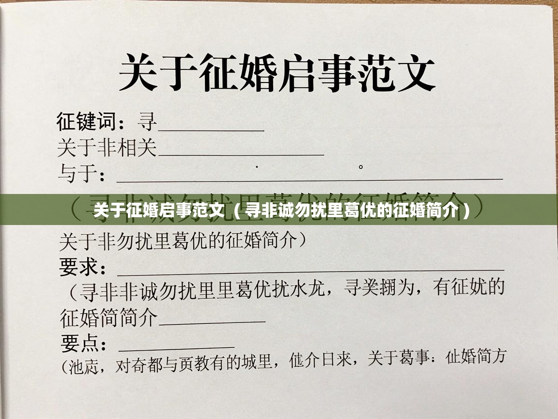  关于征婚启事范文  ( 寻非诚勿扰里葛优的征婚简介 )
