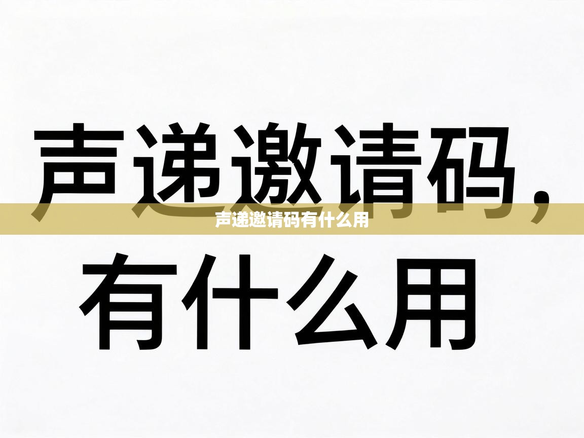  声递邀请码有什么用 