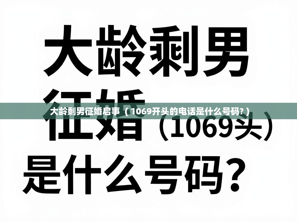  大龄剩男征婚启事  ( 1069开头的电话是什么号码? )