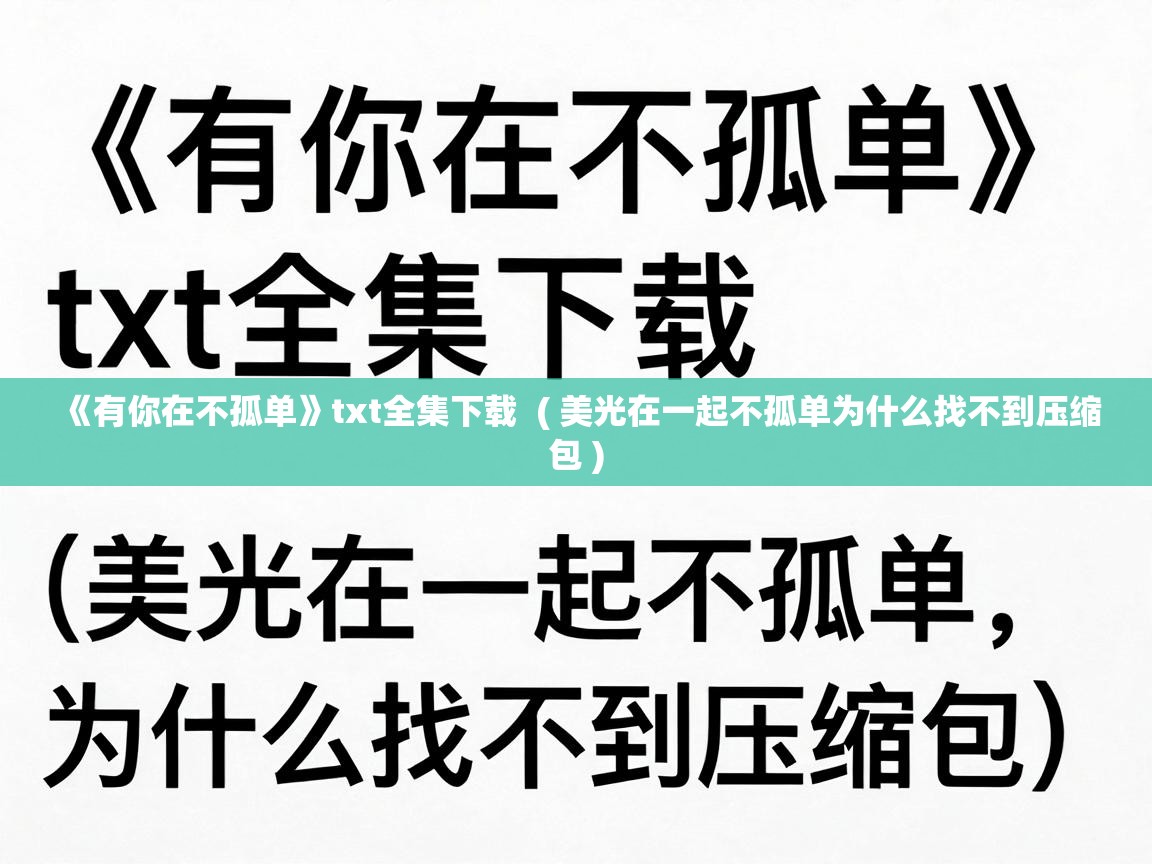  《有你在不孤单》txt全集下载  ( 美光在一起不孤单为什么找不到压缩包 )