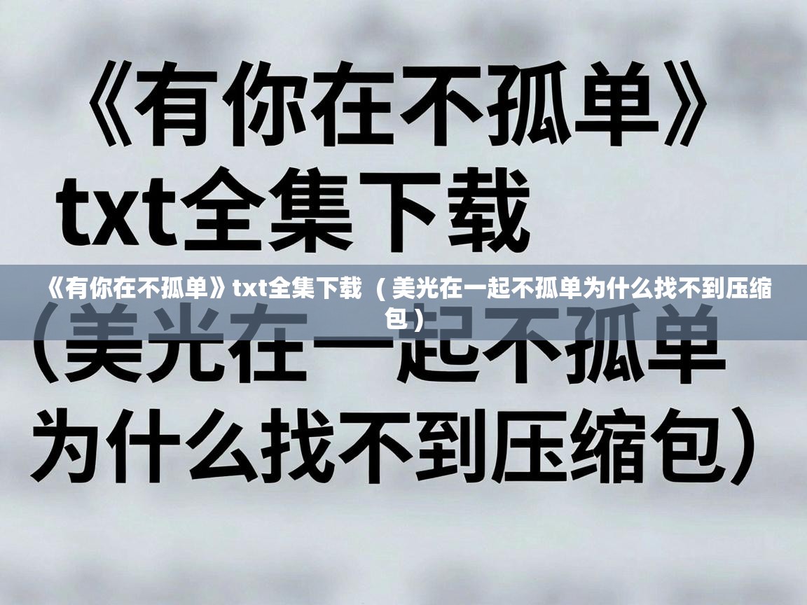  《有你在不孤单》txt全集下载  ( 美光在一起不孤单为什么找不到压缩包 )