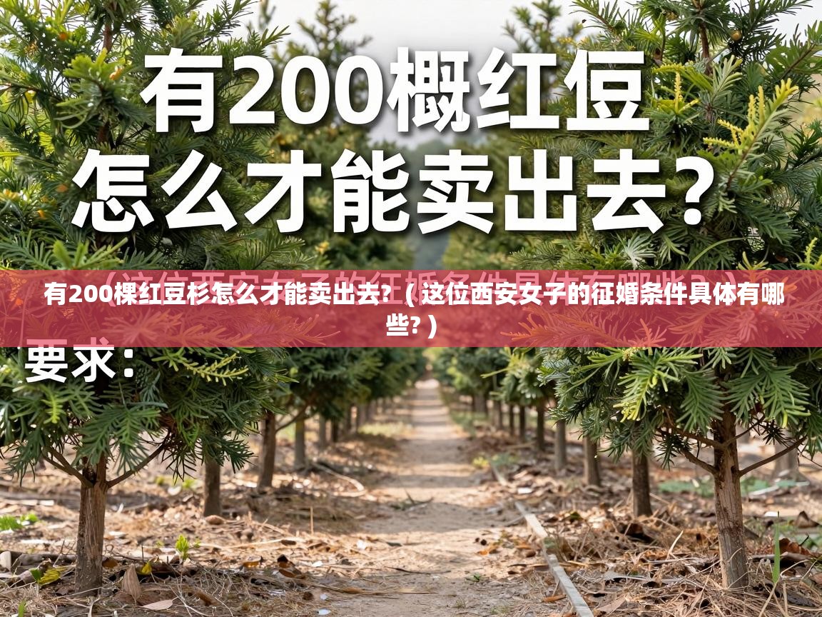  有200棵红豆杉怎么才能卖出去?  ( 这位西安女子的征婚条件具体有哪些? )