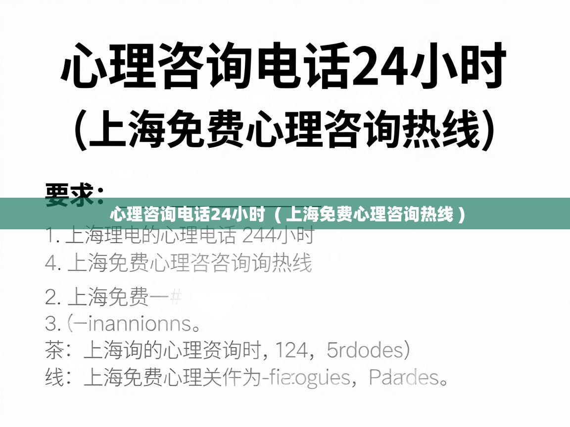  心理咨询电话24小时  ( 上海免费心理咨询热线 )