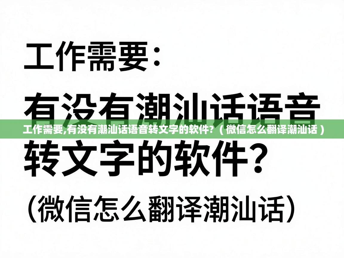  工作需要,有没有潮汕话语音转文字的软件?  ( 微信怎么翻译潮汕话 )