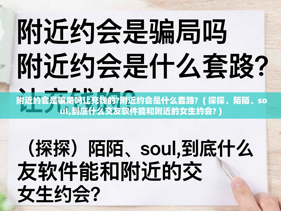  附近约会是骗局吗让充钱的?附近约会是什么套路?  ( 探探、陌陌、soul,到底什么交友软件能和附近的女生约会? )