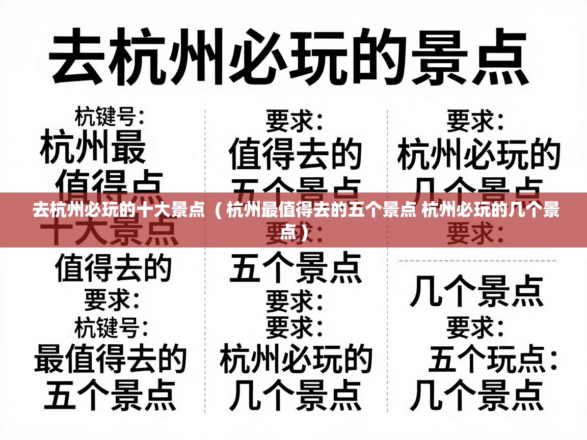  去杭州必玩的十大景点  ( 杭州最值得去的五个景点 杭州必玩的几个景点 )