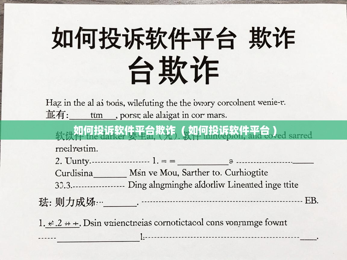  如何投诉软件平台欺诈  ( 如何投诉软件平台 )