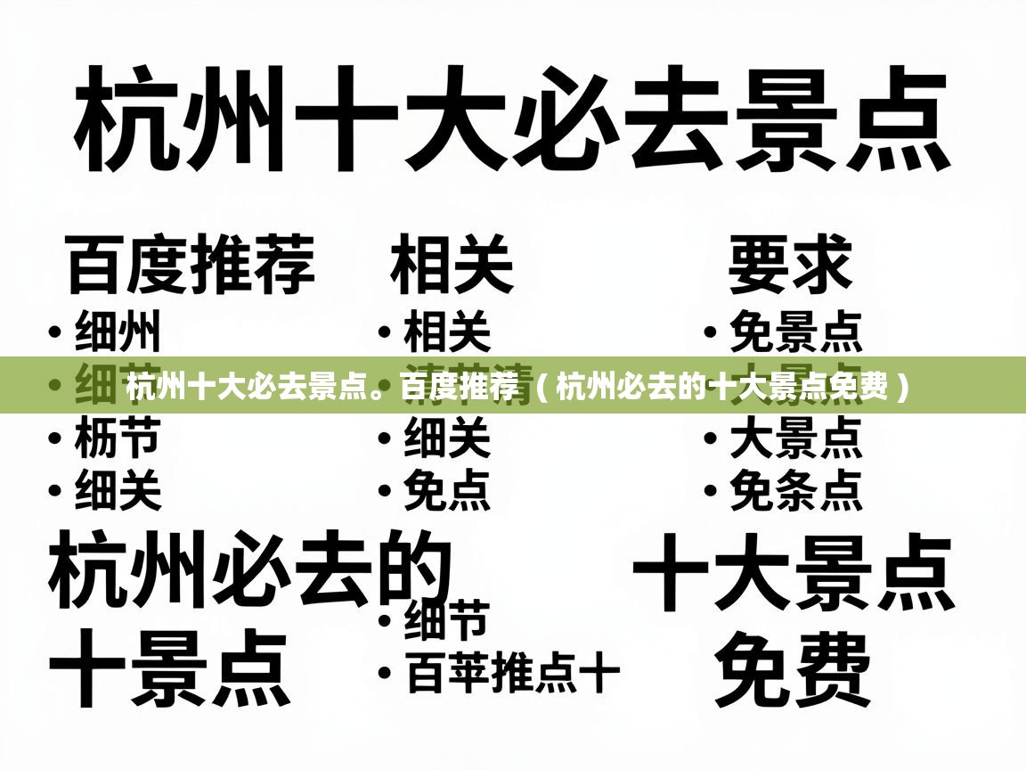  杭州十大必去景点。百度推荐  ( 杭州必去的十大景点免费 )