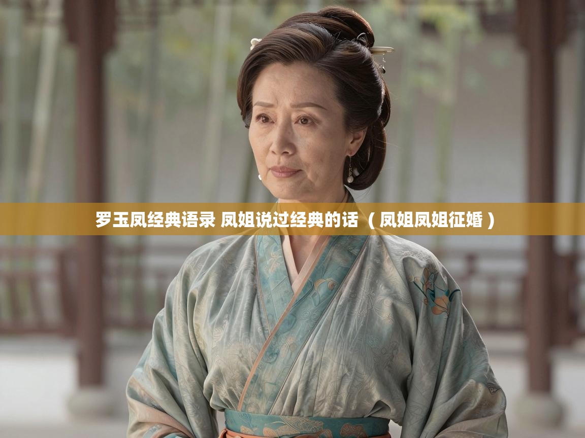  罗玉凤经典语录 凤姐说过经典的话  ( 凤姐凤姐征婚 )