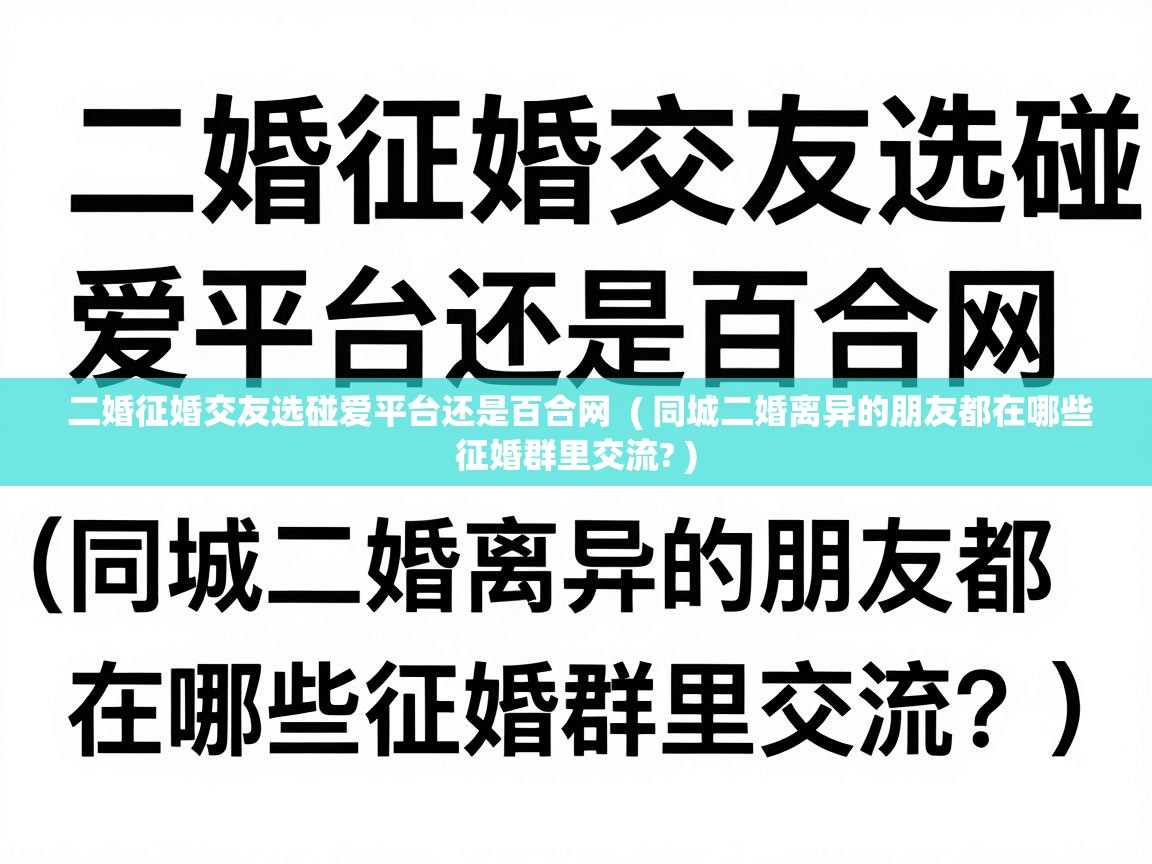  二婚征婚交友选碰爱平台还是百合网  ( 同城二婚离异的朋友都在哪些征婚群里交流? )