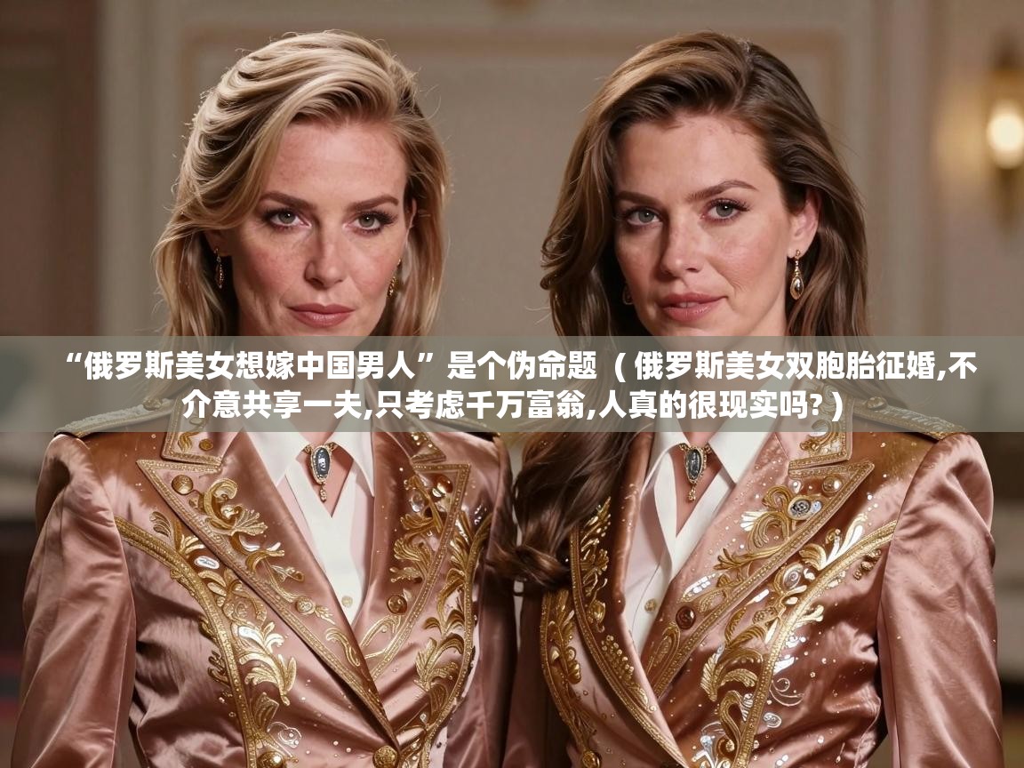  “俄罗斯美女想嫁中国男人”是个伪命题  ( 俄罗斯美女双胞胎征婚,不介意共享一夫,只考虑千万富翁,人真的很现实吗? )