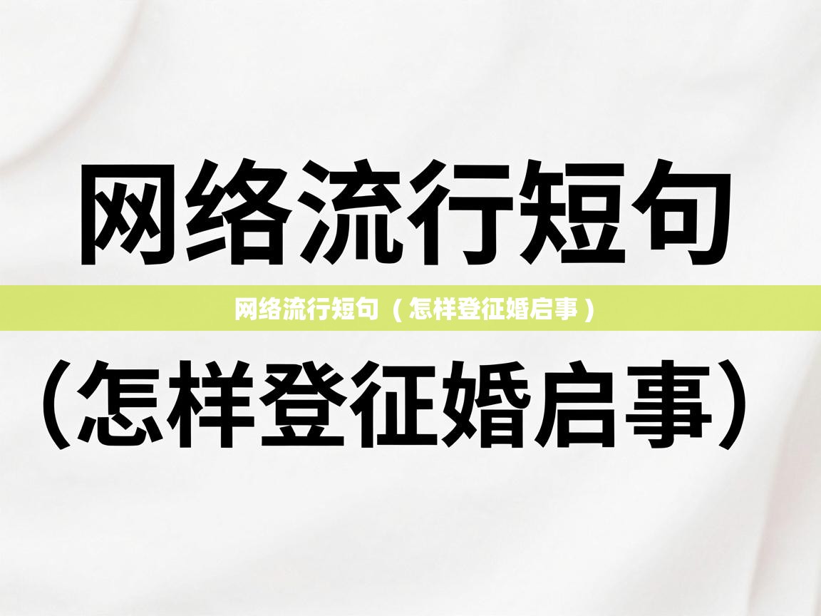  网络流行短句  ( 怎样登征婚启事 )