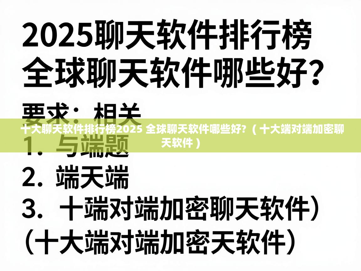  十大聊天软件排行榜2025 全球聊天软件哪些好?  ( 十大端对端加密聊天软件 )