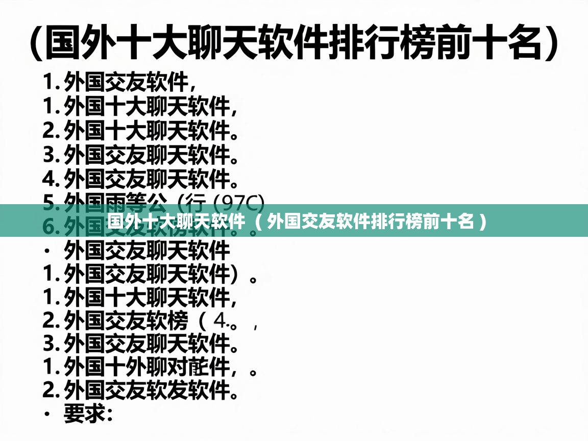  国外十大聊天软件  ( 外国交友软件排行榜前十名 )