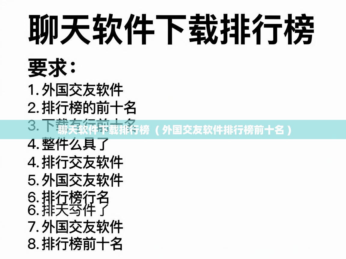 聊天软件下载排行榜  ( 外国交友软件排行榜前十名 )