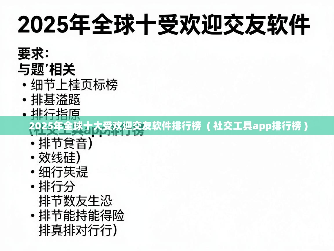  2025年全球十大受欢迎交友软件排行榜  ( 社交工具app排行榜 )