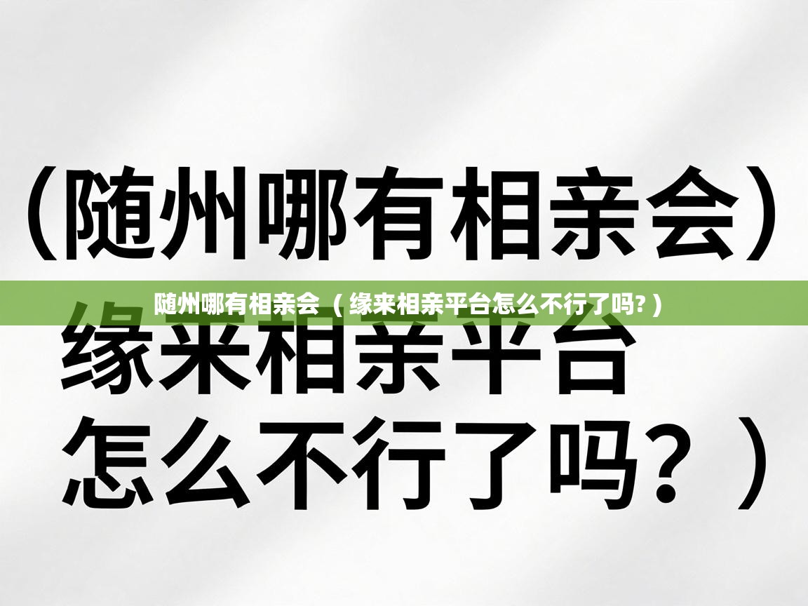  随州哪有相亲会  ( 缘来相亲平台怎么不行了吗? )