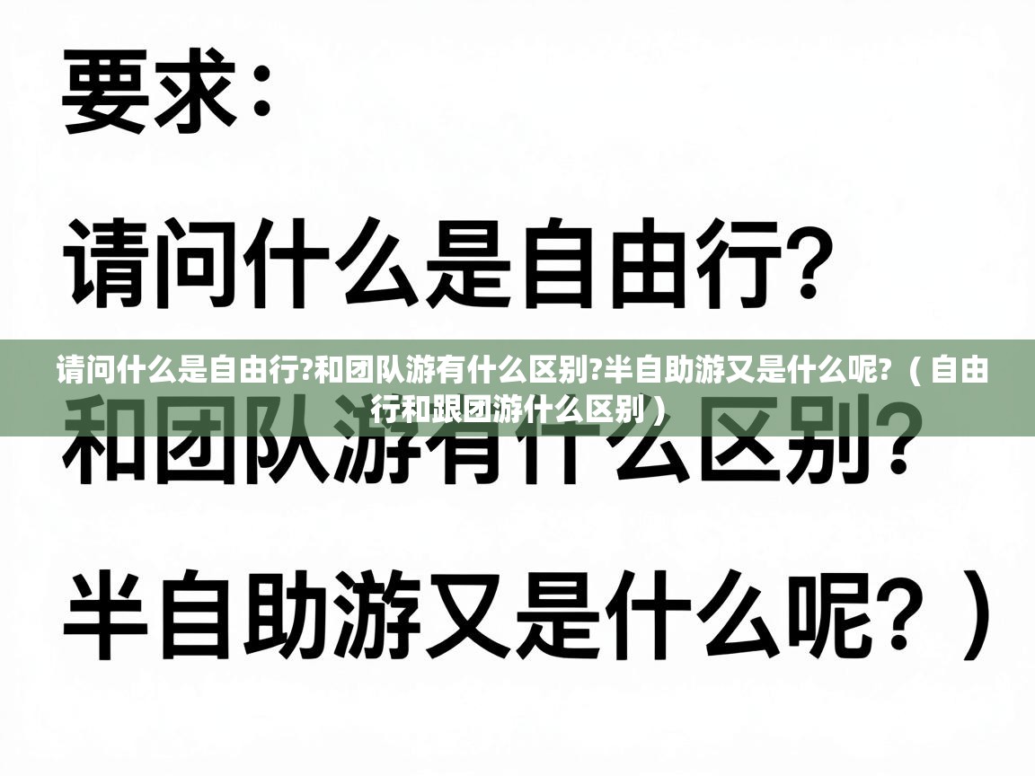  请问什么是自由行?和团队游有什么区别?半自助游又是什么呢?  ( 自由行和跟团游什么区别 )