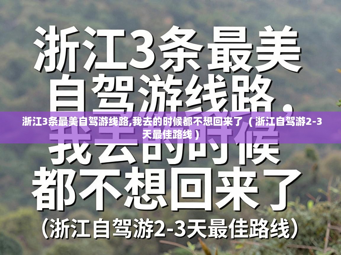  浙江3条最美自驾游线路,我去的时候都不想回来了  ( 浙江自驾游2-3天最佳路线 )