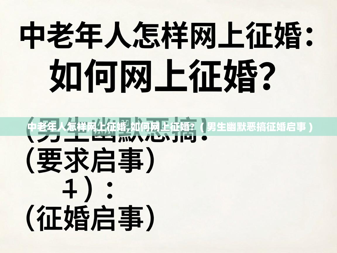  中老年人怎样网上征婚,如何网上征婚?  ( 男生幽默恶搞征婚启事 )