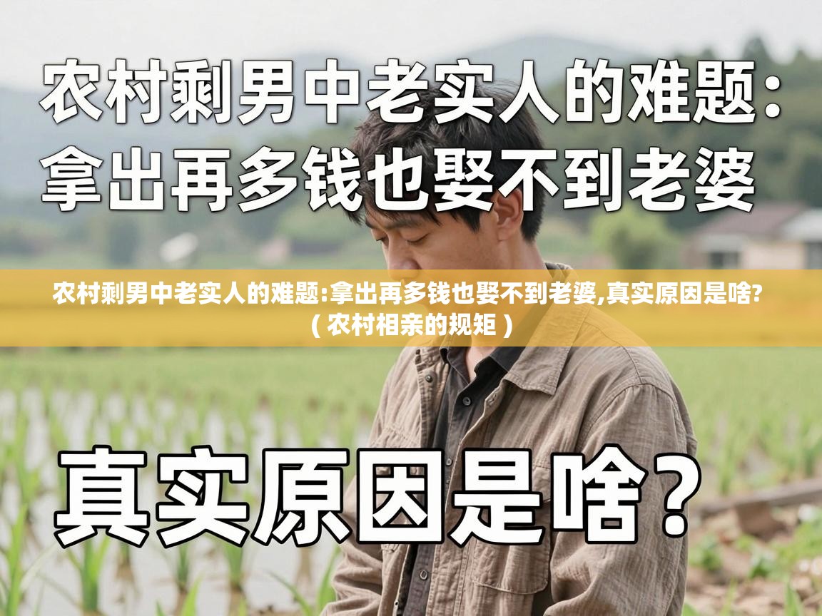  农村剩男中老实人的难题:拿出再多钱也娶不到老婆,真实原因是啥?  ( 农村相亲的规矩 )