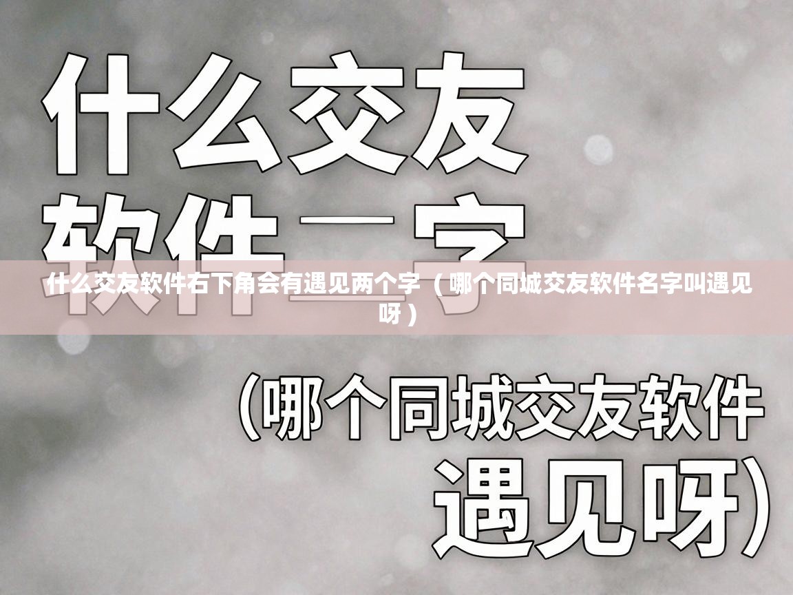  什么交友软件右下角会有遇见两个字  ( 哪个同城交友软件名字叫遇见呀 )