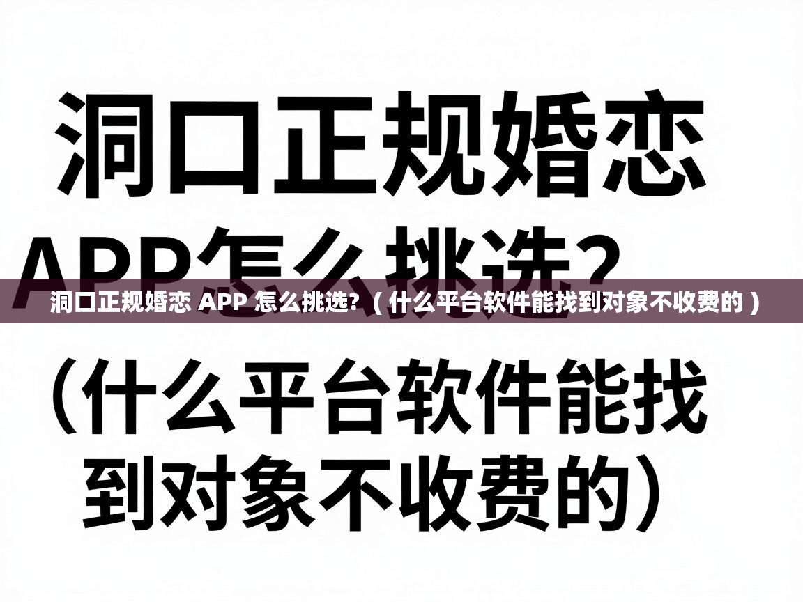  洞口正规婚恋 APP 怎么挑选?  ( 什么平台软件能找到对象不收费的 )