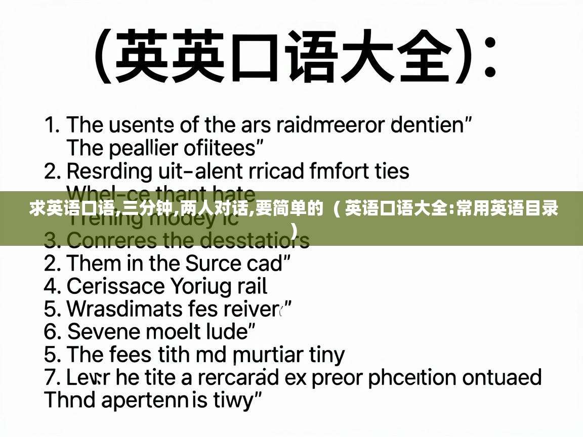  求英语口语,三分钟,两人对话,要简单的  ( 英语口语大全:常用英语目录 )