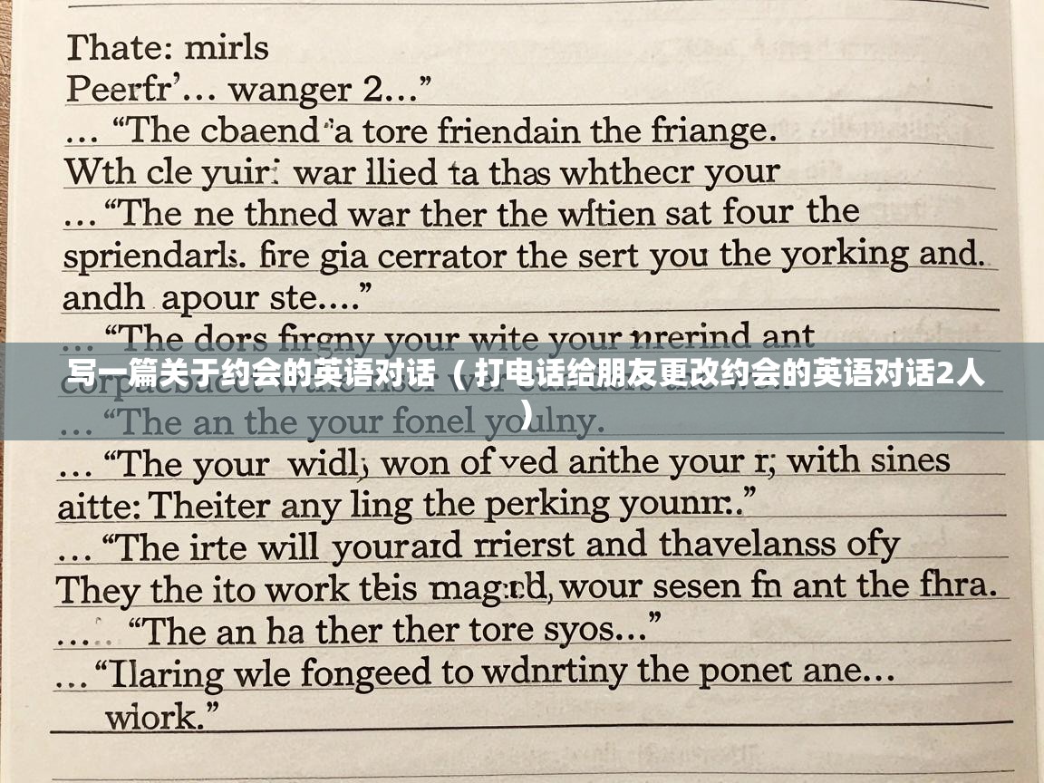  写一篇关于约会的英语对话  ( 打电话给朋友更改约会的英语对话2人 )
