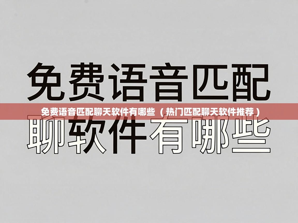 免费语音匹配聊天软件有哪些  ( 热门匹配聊天软件推荐 )