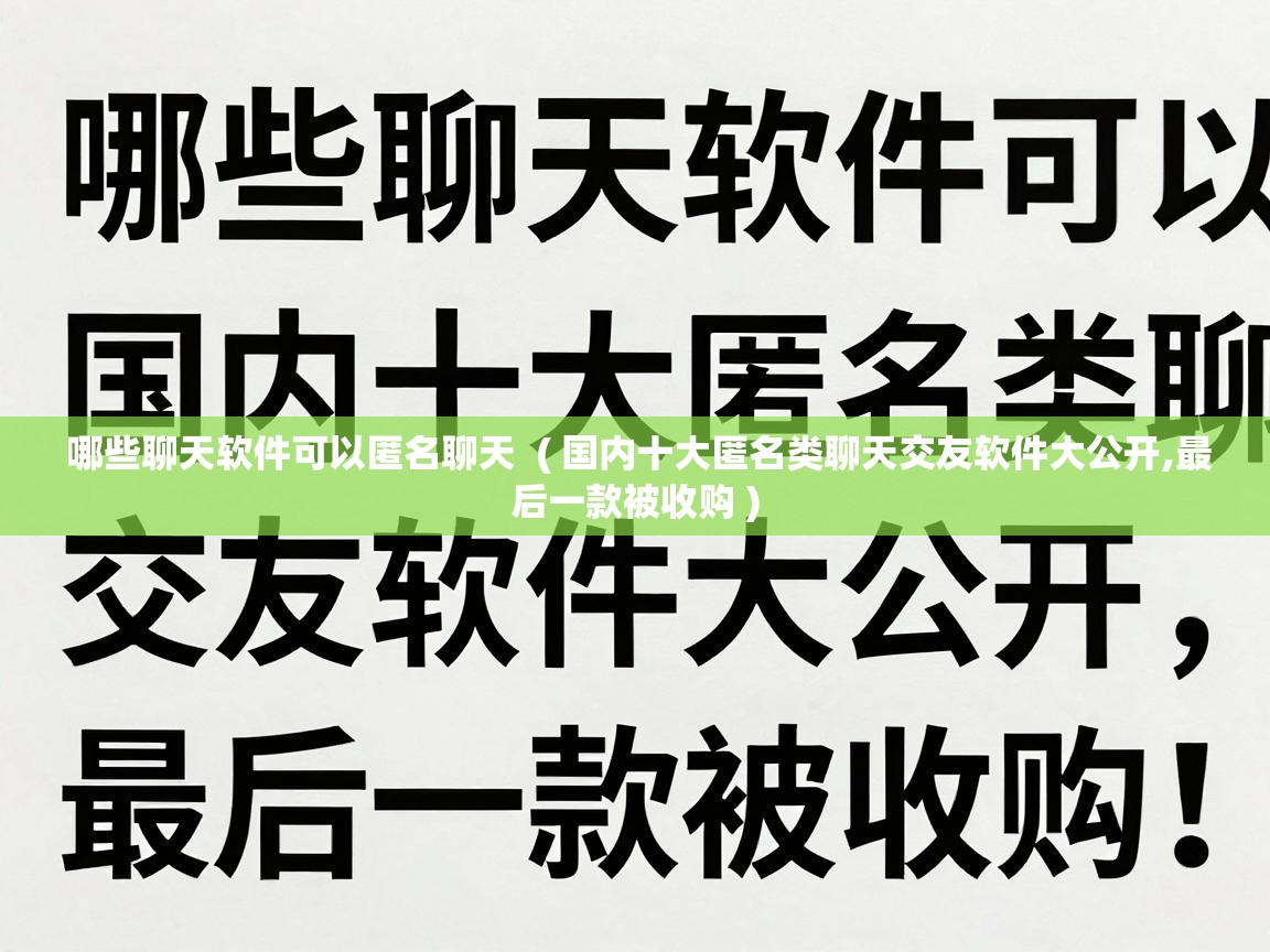  哪些聊天软件可以匿名聊天  ( 国内十大匿名类聊天交友软件大公开,最后一款被收购 )