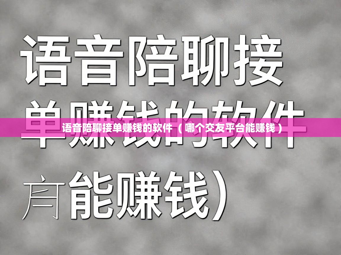  语音陪聊接单赚钱的软件  ( 哪个交友平台能赚钱 )