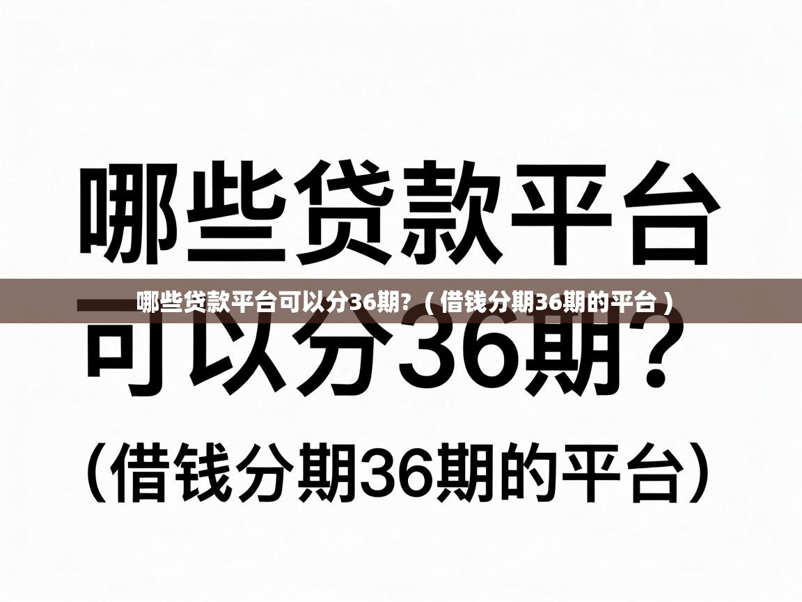  哪些贷款平台可以分36期?  ( 借钱分期36期的平台 )