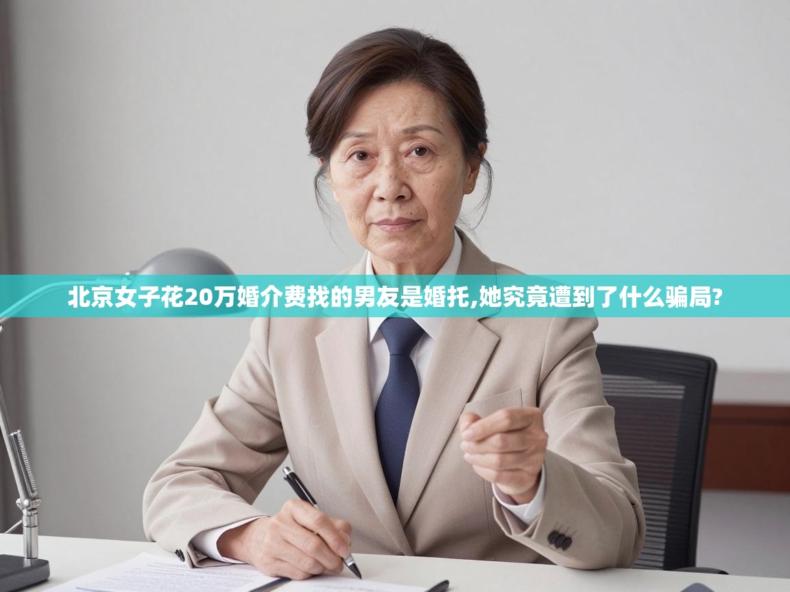  北京女子花20万婚介费找的男友是婚托,她究竟遭到了什么骗局? 