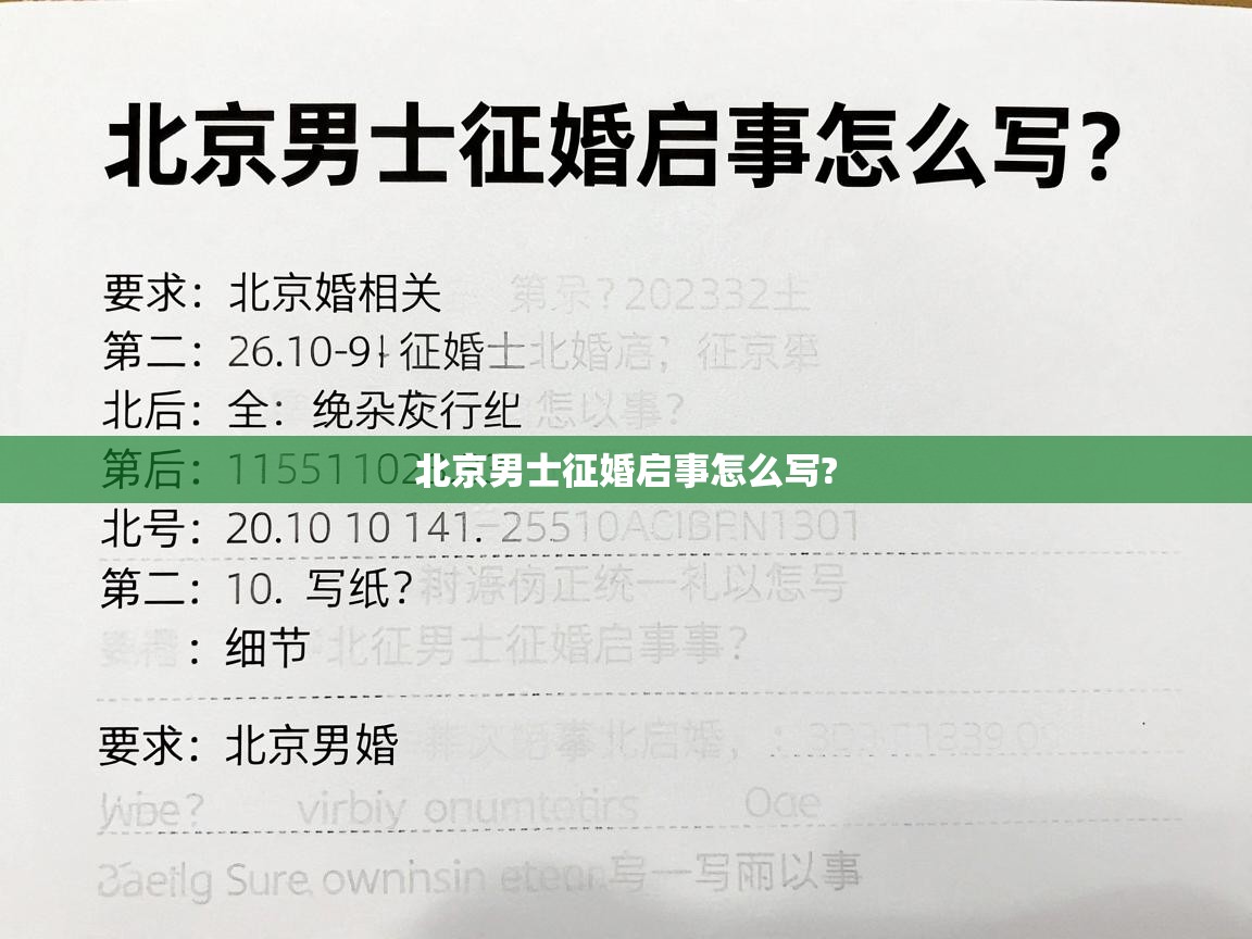  北京男士征婚启事怎么写? 