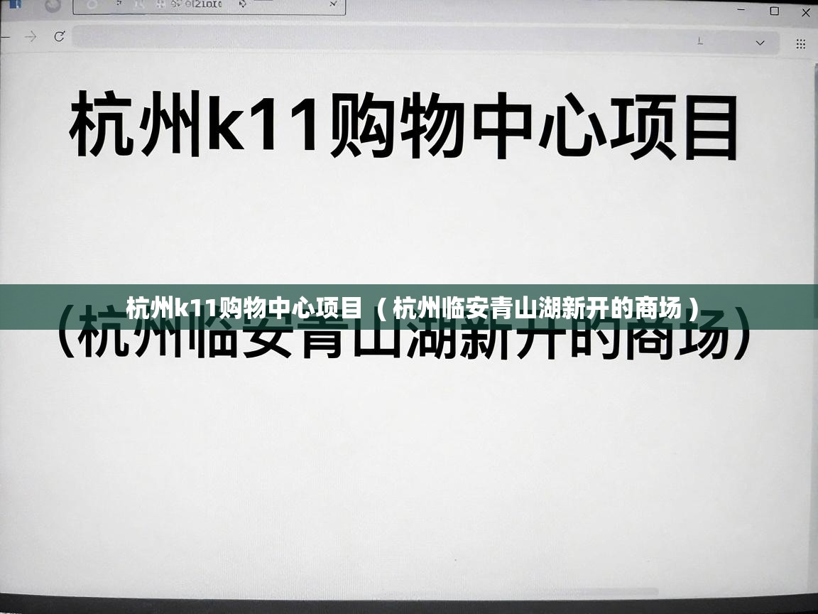  杭州k11购物中心项目  ( 杭州临安青山湖新开的商场 )