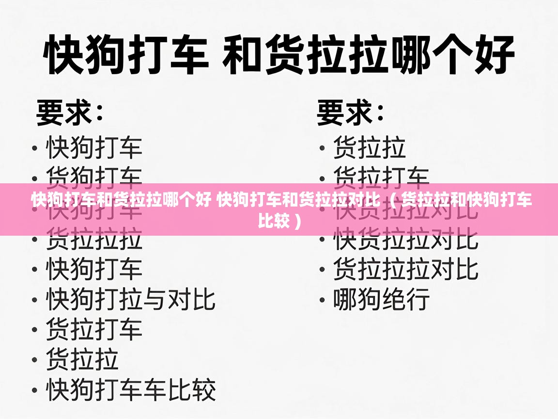  快狗打车和货拉拉哪个好 快狗打车和货拉拉对比  ( 货拉拉和快狗打车比较 )