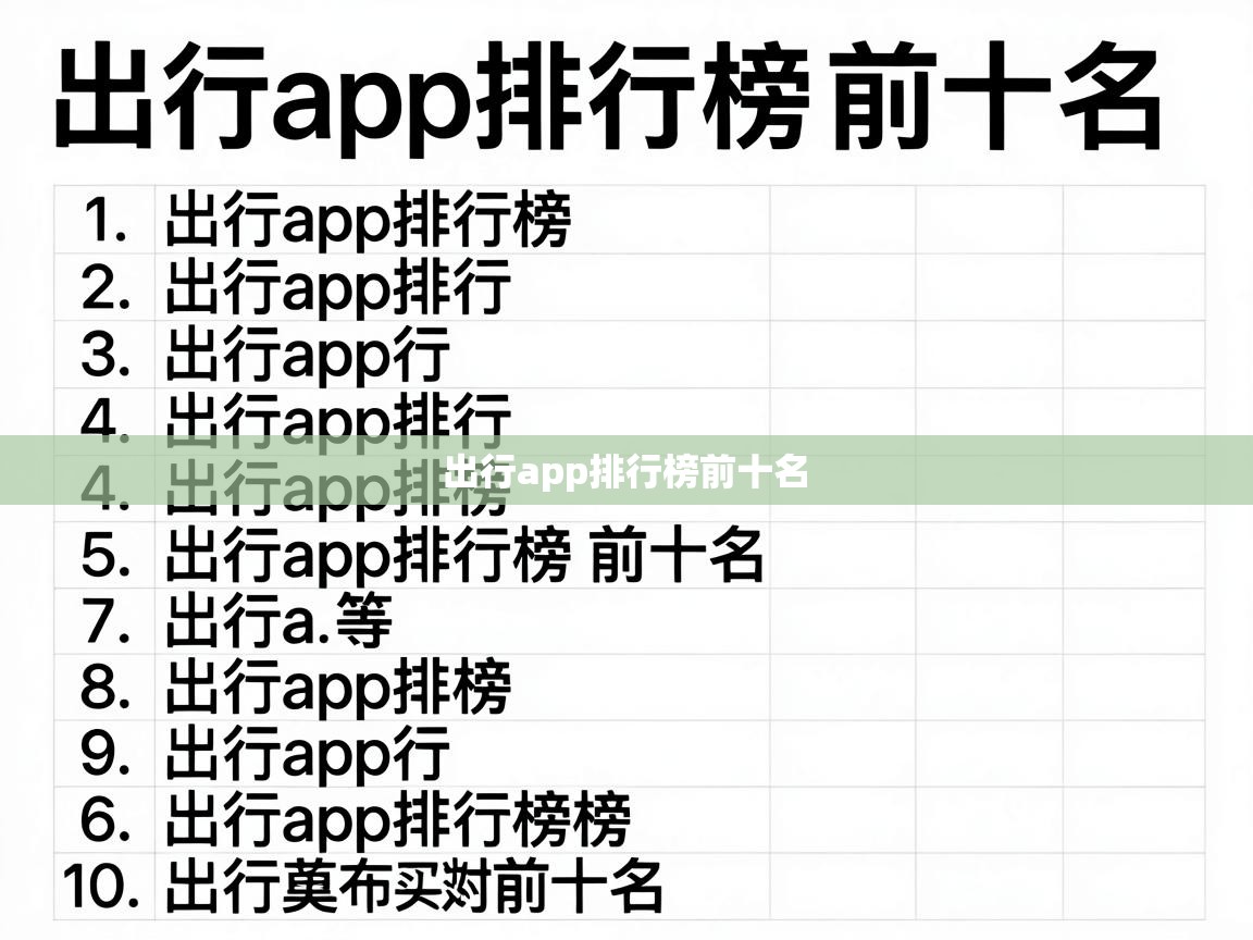  出行app排行榜前十名 