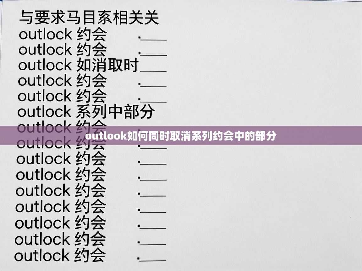  outlook如何同时取消系列约会中的部分 