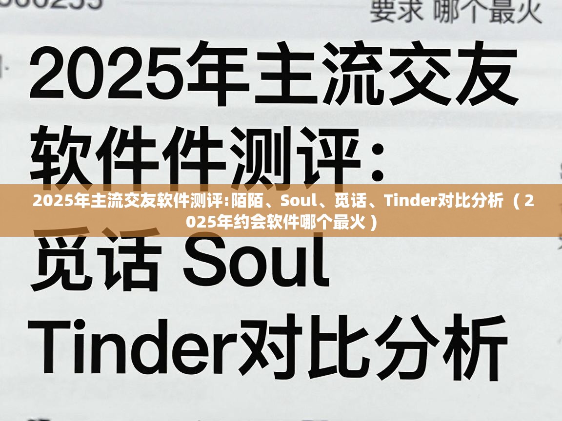  2025年主流交友软件测评:陌陌、Soul、觅话、Tinder对比分析  ( 2025年约会软件哪个最火 )