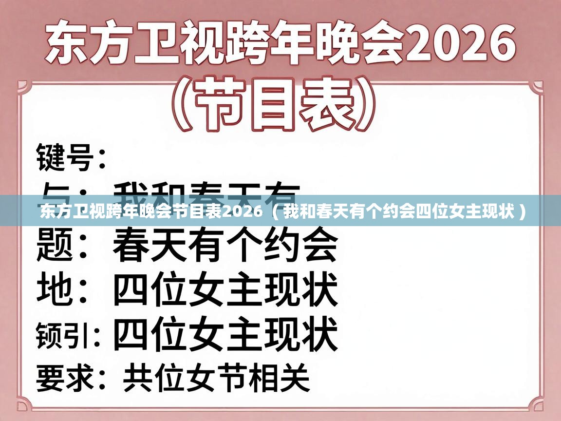  东方卫视跨年晚会节目表2026  ( 我和春天有个约会四位女主现状 )