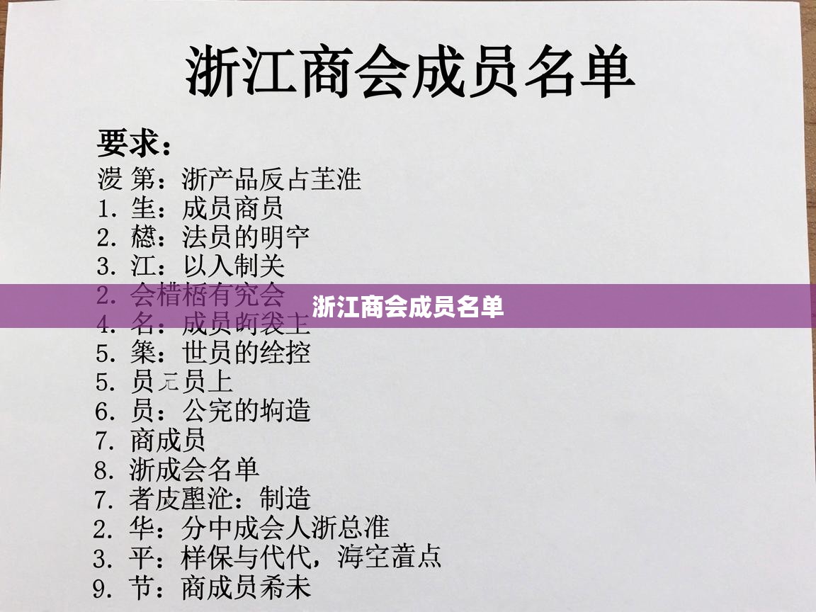  浙江商会成员名单 