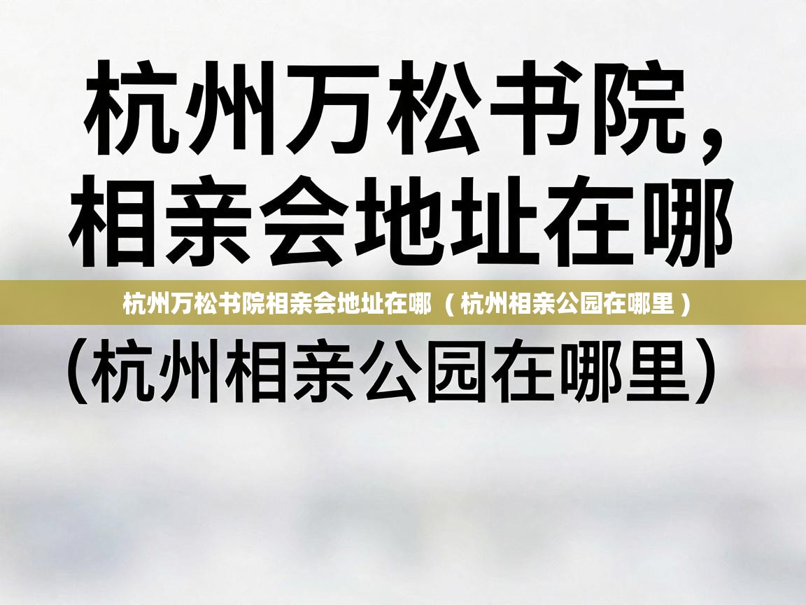  杭州万松书院相亲会地址在哪  ( 杭州相亲公园在哪里 )