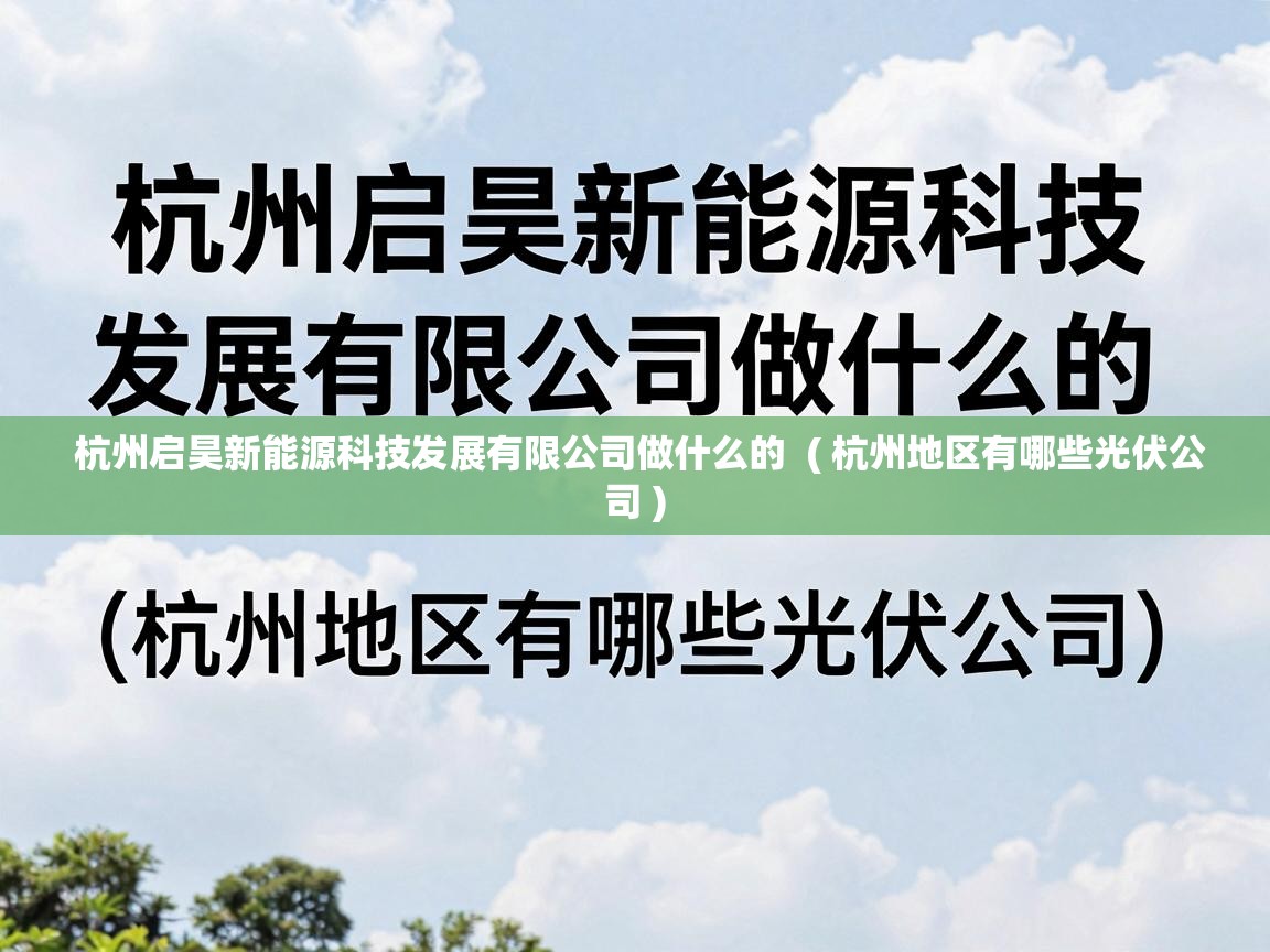  杭州启昊新能源科技发展有限公司做什么的  ( 杭州地区有哪些光伏公司 )