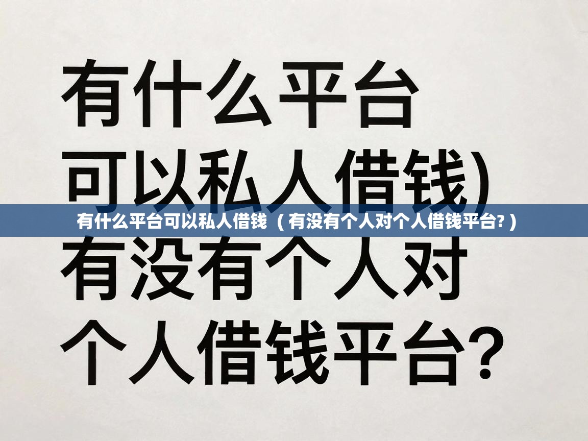 有什么平台可以私人借钱  ( 有没有个人对个人借钱平台? )