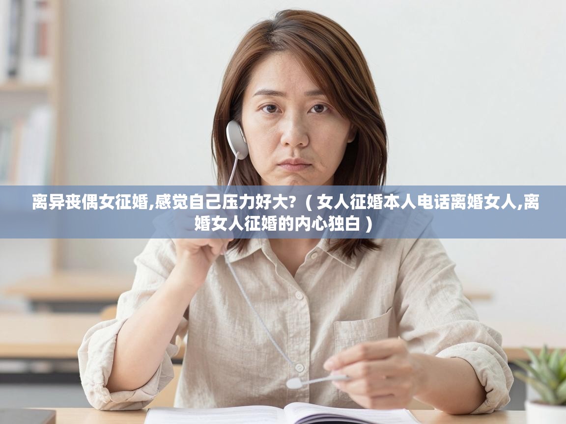  离异丧偶女征婚,感觉自己压力好大?  ( 女人征婚本人电话离婚女人,离婚女人征婚的内心独白 )