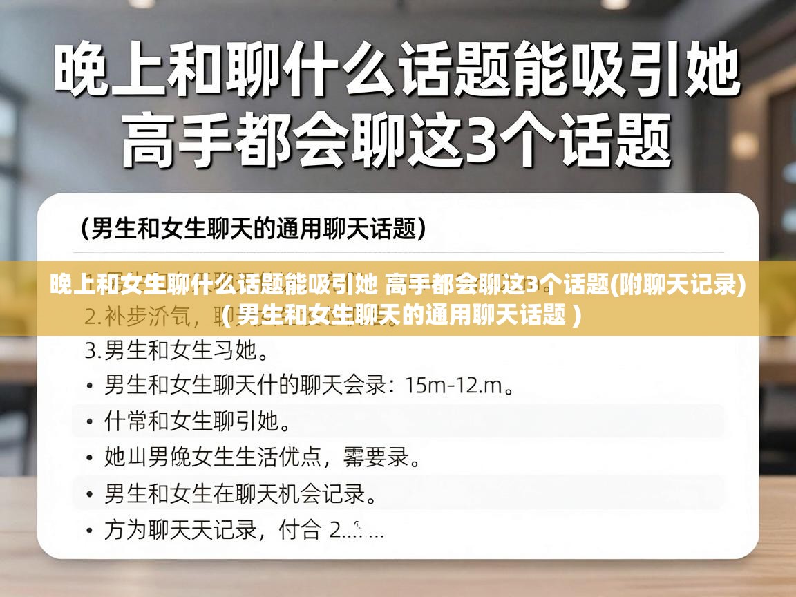  晚上和女生聊什么话题能吸引她 高手都会聊这3个话题(附聊天记录)  ( 男生和女生聊天的通用聊天话题 )